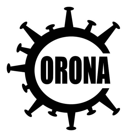 icon with black coronavirus symbol on a white backgroundのイラスト素材