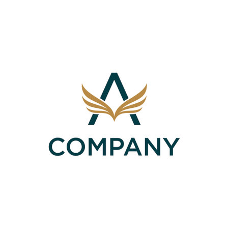 vector image of the shape of the letter A and wingsのイラスト素材