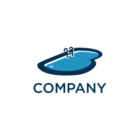 stylized swimming pool with a ladderのイラスト素材