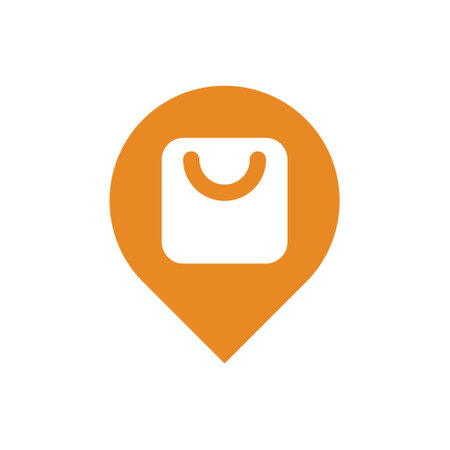 Shopping bag icon. Map pointer vector icon. Map markers.のイラスト素材