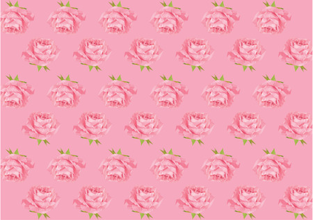 polygon geometric flower, vector illustration. Beautiful pink rose in low poly style.の写真素材