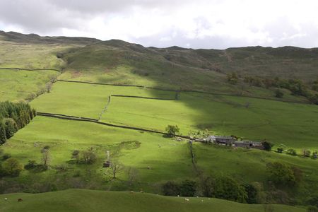 BEAUTIFUL LAKE DISTRICT HILL / FARMLAND VIEWの写真素材