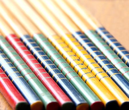 COLOURED CHOPSTICKSの写真素材