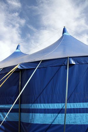 Blue Marquee / tent at music festivalの写真素材