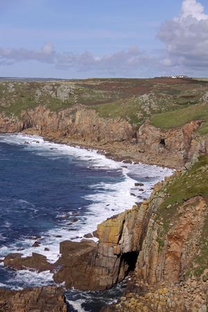 Beautiful coast / sea view of cliffs and the English Channel in Cornwall, UK