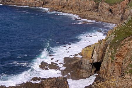 Beautiful coast / sea view of cliffs and the English Channel in Cornwall, UK