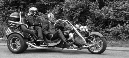 Hastings UK, May 4th 2009, a motorcycle enthusiast at the yearly May Day Weekend Biker Meetのeditorial素材