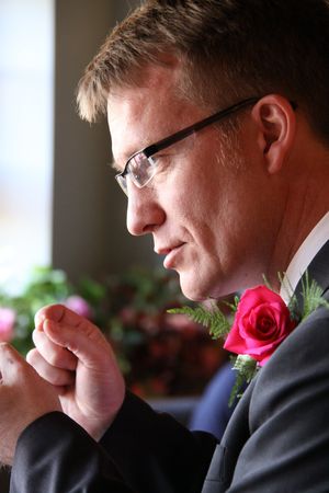 Gretna Green, Scotland, May 24th 2009, Best Man at a wedding at the famous Gretna Greenのeditorial素材