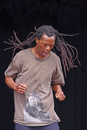 Guilfest Music Festival, Guildford, UK 12th July 2009 Ranking Roger of ska band The Beat dancing on...