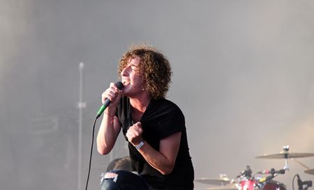 Hop Farm Music Festival, Kent, UK 4th July 2009 Matt Bowman of The Pigeon Detectives indie / rock...