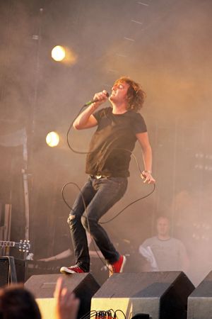 Hop Farm Music Festival, Kent, UK 4th July 2009 Matt Bowman of The Pigeon Detectives indie / rock...