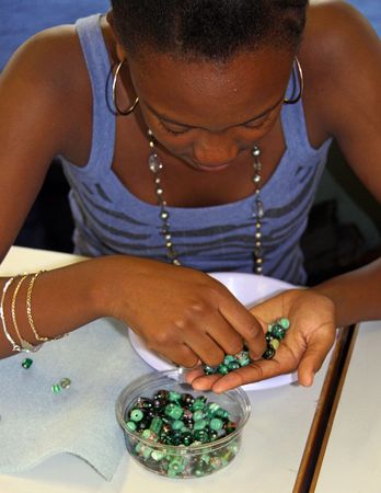 Elevating Success Group, Croydon, London, 13th August 2009 Family jewellery making course for parents and childrenのeditorial素材