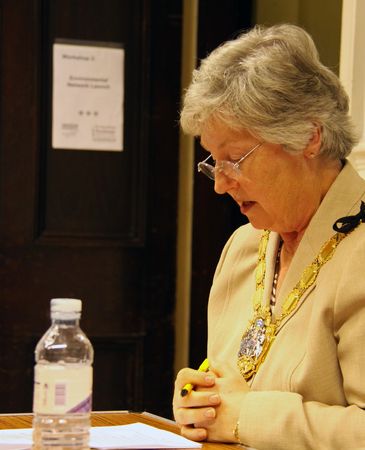 Croydon Clock Tower, London, UK 15th October 2009 the Mayoress of Croydon, Margaret Mead at The Environment Network meetingのeditorial素材