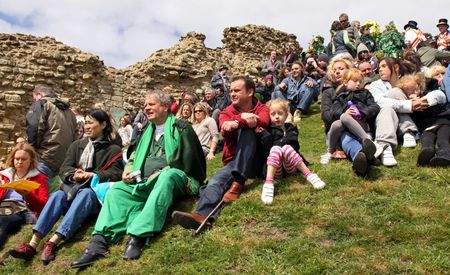 Hastings UK, May 3rd 2010, the crowd at Jack In The Green Festival, May Day Weekend, Hastings Castleのeditorial素材