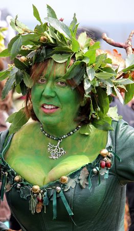 Hastings UK, May 3rd 2010, participant of Jack In The Green Festival, May Day Weekend, Hastings Castleのeditorial素材