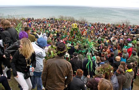 Hastings UK, May 3rd 2010, the crowd at Jack In The Green Festival, May Day Weekend, Hastings Castleのeditorial素材