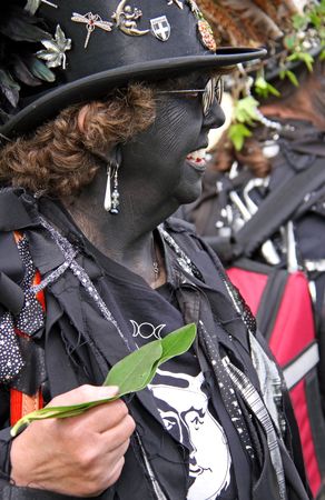 Hastings UK, May 3rd 2010: a costumed woman at Jack In The Green Festival, May Day Weekend, Hastings Castleのeditorial素材