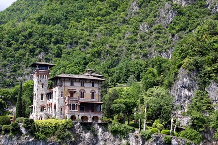 Lake Como, Italy, May 20th 2010, Villa La Gaeta, the famous mountainside house used in the James Bond film Casino Royaleのeditorial素材