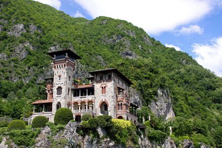 Lake Como, Italy, May 20th 2010, Villa La Gaeta, the famous hillside mansion used in the James Bond film Casino Royaleのeditorial素材