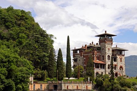 Lake Como, Italy, May 20th 2010, Villa La Gaeta, the famous hillside mansion used in the James Bond film Casino Royaleのeditorial素材