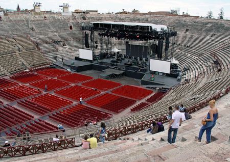 The Arena colosseum, Verona, Veneto, Italy, May 22nd, 2010, built by the ancient Roman Empireのeditorial素材