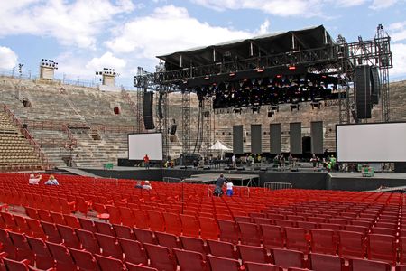 The Arena colosseum, Verona, Veneto, Italy, May 22nd, 2010, built by the ancient Roman Empireのeditorial素材