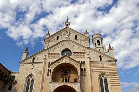 The Duomo church in Verona, Italyの写真素材