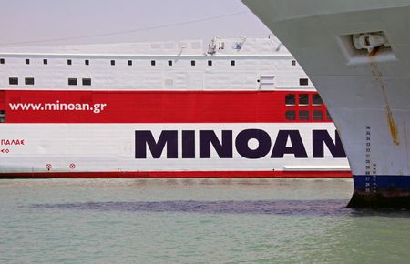 Venice, Italy, 21/5/10 an example of the heavy shipping industry in the tourist haven of Veniceのeditorial素材