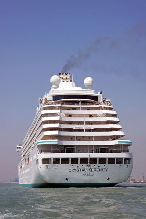 Venice, Italy, 21/5/10 Crystal Serenity is a luxury cruise ship, she is voted as the world's best cruise ship by Conde Nast Travelerのeditorial素材