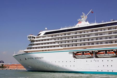 Venice, Italy, 21/5/10 Crystal Serenity luxury cruise ship, she is voted as the world's best cruise ship by Conde Nast Travelerのeditorial素材