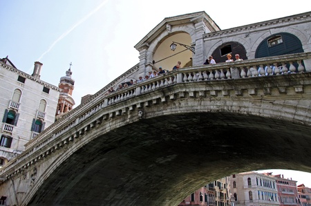 Venice, Italy, 21/5/10, Rialto Bridge, Ponte di Rialto over the Grand Canalの写真素材