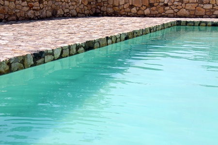 A swimming pool at a holiday hotelの写真素材