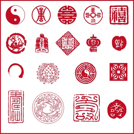 Chinese new year iconのイラスト素材