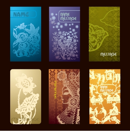 Chinese set of cardのイラスト素材