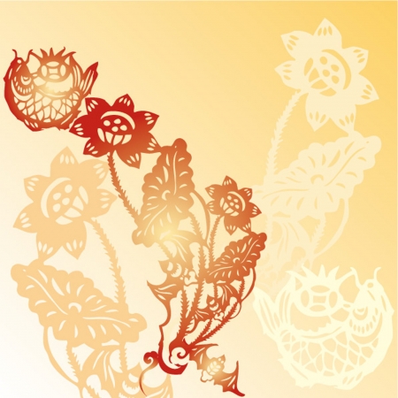 Chinese paper cut backgroundのイラスト素材