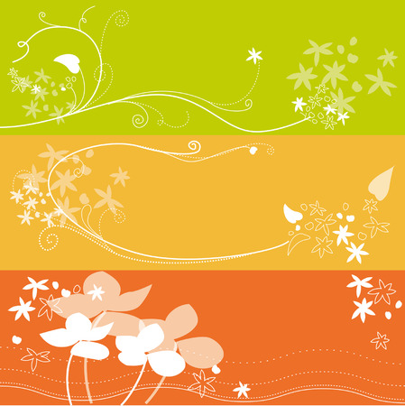 Set of floral flower backgroundのイラスト素材