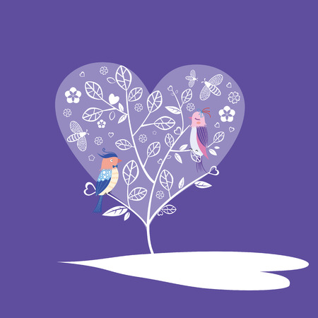 bird and treeのイラスト素材