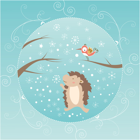 winter greeting cardのイラスト素材