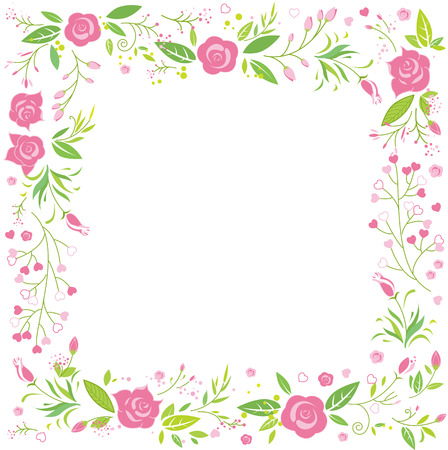 Floral pink flower greeting cardのイラスト素材