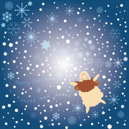 winter greeting card, happy new year!のイラスト素材
