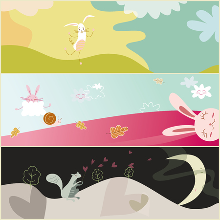 cartoon rabbit greeting cardのイラスト素材