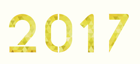 2017 new year golden number designのイラスト素材
