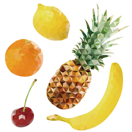 the geometric fruit shape designのイラスト素材