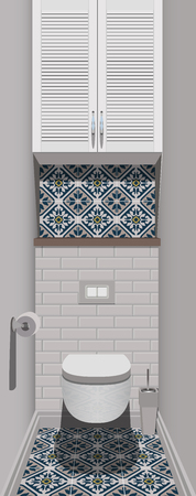 Bathroom design,bathroom icon, interior room symbol furnitureのイラスト素材