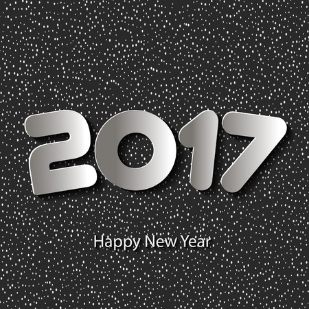 Happy New Year 2017 background with paper cuttings. Element for greeting cards, posters. calendar...