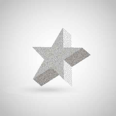 Geometric figure of points. Dot semitone geometric figure. Halftone vector illustration. 3D starのイラスト素材