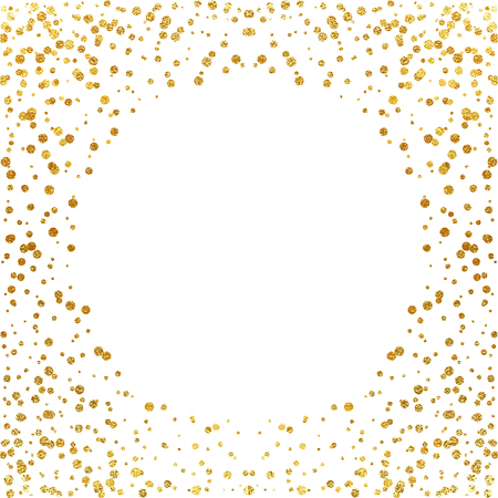 Festive explosion of confetti. Gold glitter background. Golden dots. Vector illustration polka dot.のイラスト素材