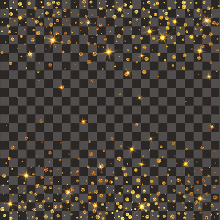 Festive explosion of confetti. Gold glitter background. Golden vector illustration .のイラスト素材