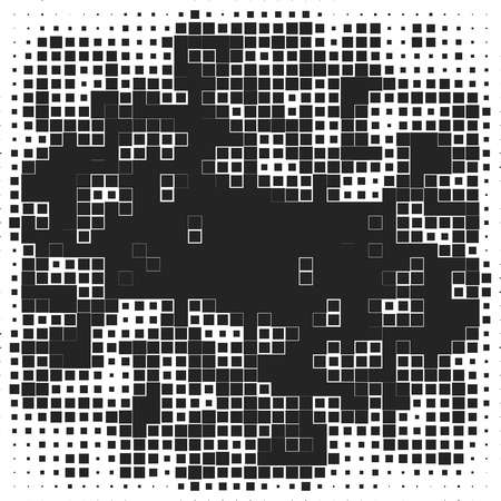 Vector background with random black squares. Abstract ornament. Modern abstract patternのイラスト素材