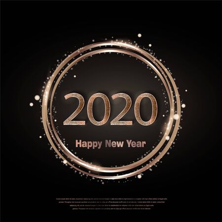 Happy new year 2020 luxury greeting card, vectorのイラスト素材